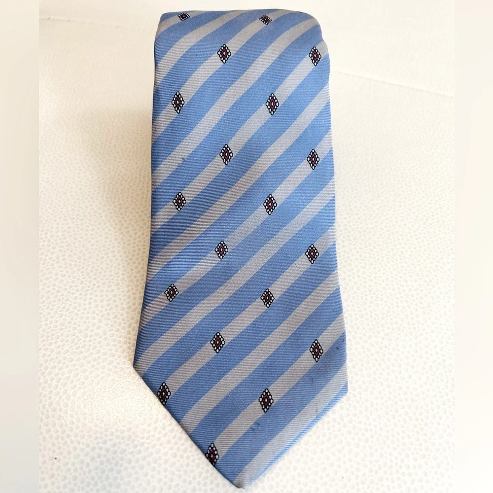 Giorgio Sant’ Angelo Men’s Silk Tie Gray/Blue Career Executive Professional